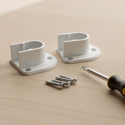 2 naissances plastique blanc pour tringle de penderie Ø2 cm