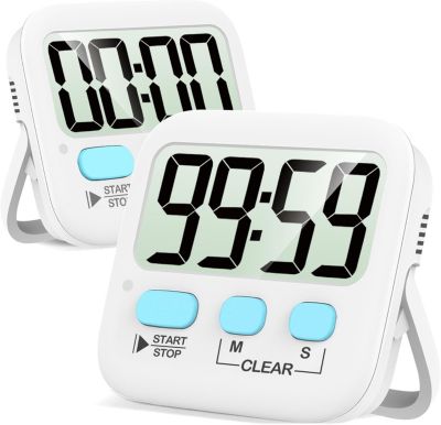 2 Packs de Minuteurs Numériques pour la Cuisine blanc