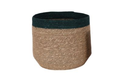 2 Paniers de rangement Ornami beige et vert taille S et M