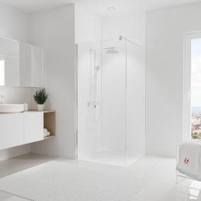 2 panneaux muraux de salle de bains l.90x255 cm, blanc, Schulte DécoDesign