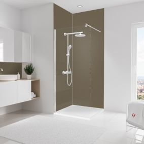 2 panneaux muraux de salle de bains l.90x255 cm, taupe, Schulte DécoDesign