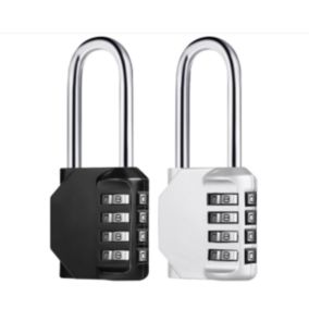 2 Pcs Cadenas Code 4 Chiffres Long, Alliage de Zinc Cadenas à Combinaison Antirouille Cadenas Casier Code pour Placard Gym Garage