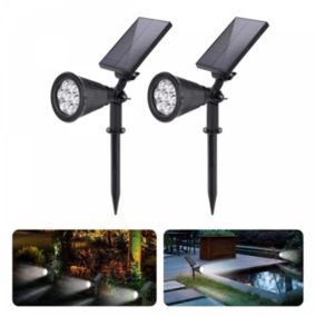 2 pièces de spots solaires pour le jardin