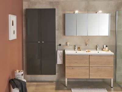 2 pieds métal argent brillant GoodHome Portloe