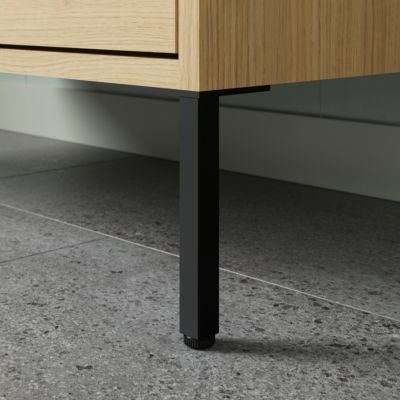 2 pieds réglables en acier noir H.15,6 x l.1,8 cm GoodHome Nava