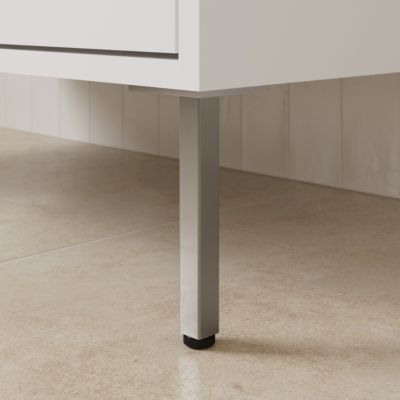 2 pieds réglables en aluminium chromé H.15,6 x l.1,8 cm GoodHome Nava