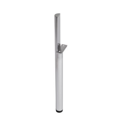 2 pieds ronds réglables brossés chrome en aluminium H.33 x l.2,2 cm GoodHome Portloe