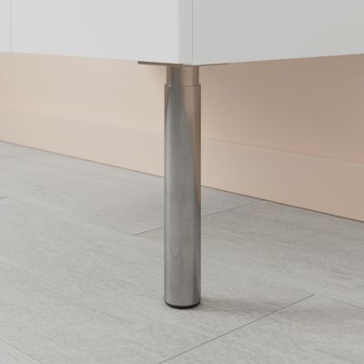 2 pieds ronds réglables chrome en aluminium H.23 x l.3,8 cm GoodHome Portloe
