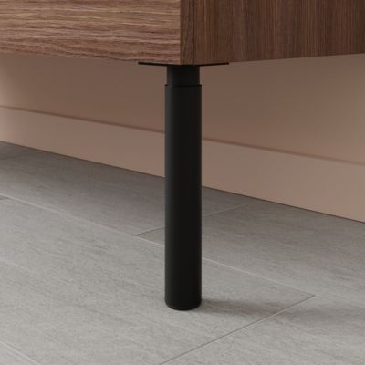 2 pieds ronds réglables noir en aluminium H.23 x l.3,8 cm GoodHome Portloe