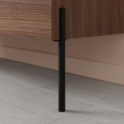 2 pieds ronds réglables noir en aluminium H.33 x l.2,2 cm GoodHome Portloe