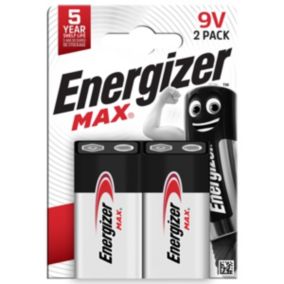 2 piles alcalines 6LR61 Max Energizer 9V