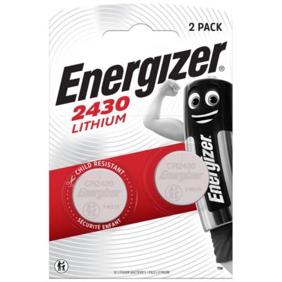 2 piles bouton lithium 2430 Energizer 3V