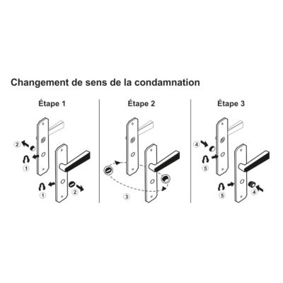 2 poignées de porte en aluminium à condamnation pour intérieure - garantie 2 ans