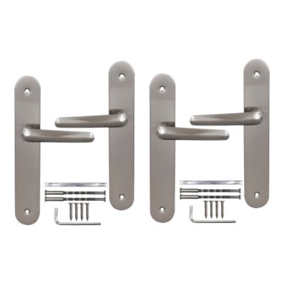 2 Paires Poignées De Porte Intérieure – Aspect Acier Brossé, Métal, Moderne, Neuves