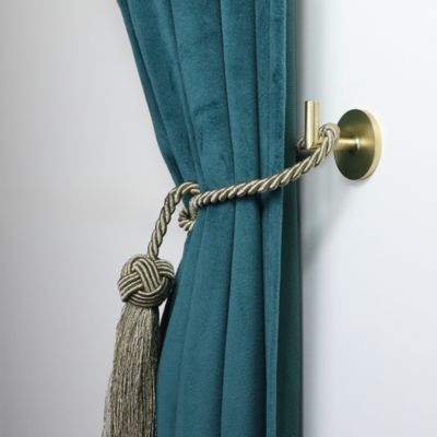 ANCIENNE PAIRE EMBRASSES Rideaux En Bronze Dore EUR 26,00 - FR
