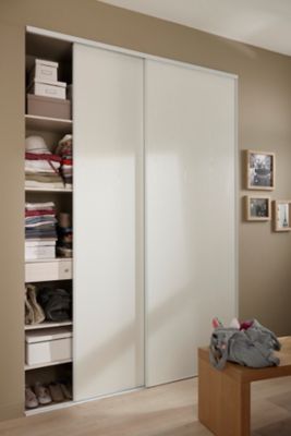 2 Portes De Placard Coulissantes Blizz Blanc Veine 150 X 250 Cm Castorama