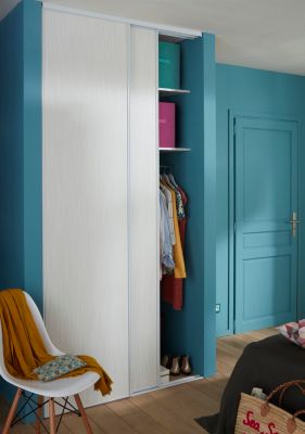 2 portes de placard coulissantes GoodHome Romero Larg. totale 120 x H.250 cm