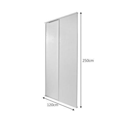 2 portes de placard coulissantes GoodHome Romero Larg. totale 120 x H.250 cm