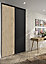 2 portes de placard coulissantes Optimum décor chêne et noir 180 x 250 cm