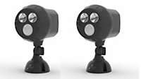 2 projecteurs extérieurs LED 400 lm IP66 noir 17,8 x 17 cm Mr Beams