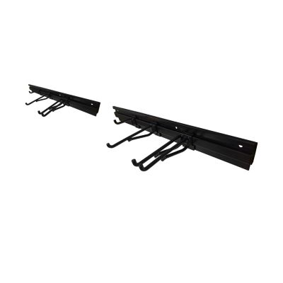 2 rails porte-outils à visser avec 6 crochets noir mat GoodHome Rand