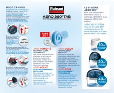 Rubson Aero 360° Absorbeur d'Humidité 20 m² + 2 recharges, rubson aero 360  absorbeur d'humidité 