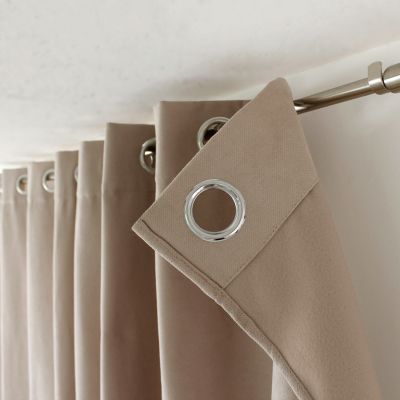 2 rideaux thermique à œillets, beige naturel, 135x240cm, doublure polaire, collection Nordica, CMADECO
