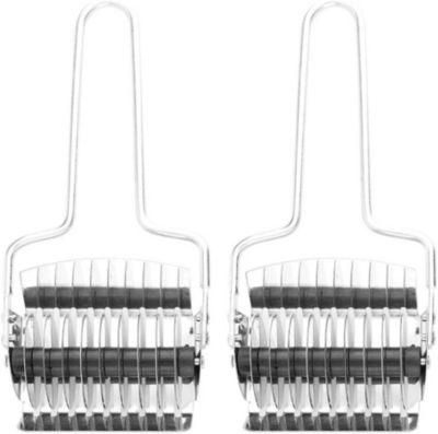 2 rouleau Pâte Nouilles en acier inoxydable gris