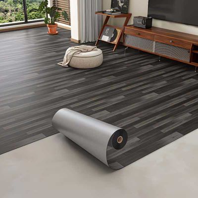 2 rouleaux de 40 x 300 cm de dalles de sol autocollantes en PVC texturé épais, imitation bois rétro, pour l'intérieur