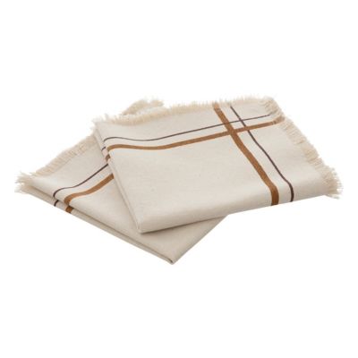 2 Serviettes de table rayees en coton Mahas