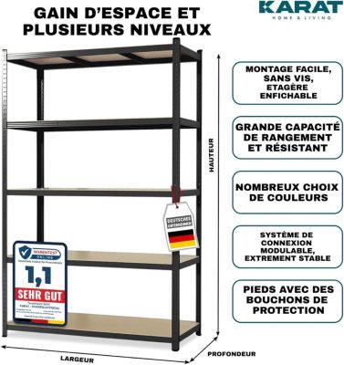 Étagère Ultra Durable Seville Classics 5 Tablettes Avec Roulettes - Charge Lourde 1360 Kg - Noir