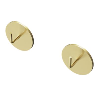 2 supports adhésifs tringle à rideau Nisis métal doré