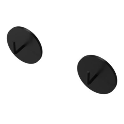 2 supports adhésifs tringle à rideau Nisis métal noir