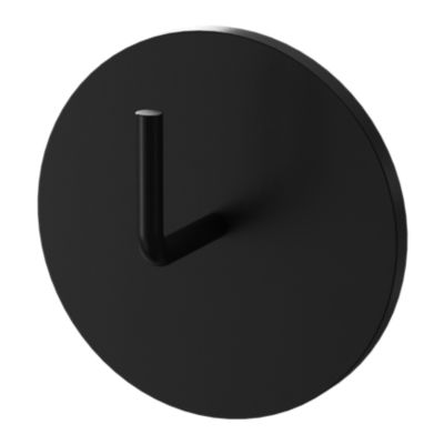2 supports adhésifs tringle à rideau Nisis métal noir