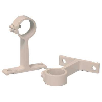 2 supports aluminium blanc pour tringle de penderie ø1,8 x 4 cm
