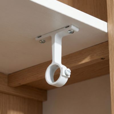 2 supports aluminium blanc pour tringle de penderie ø1,8 x 4 cm