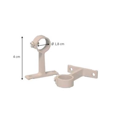 2 supports aluminium blanc pour tringle de penderie ø1,8 x 4 cm
