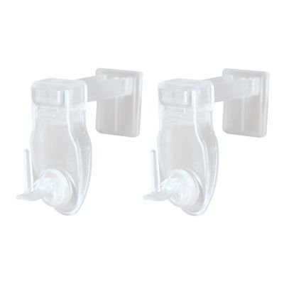 2 Supports Clic, Sans Perçage, pour Tringle à  Rideau et Voilage, Transparent, Crochets Modulables