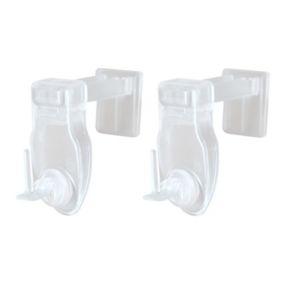 2 Supports Clic, Sans Perçage, pour Tringle à  Rideau et Voilage, Transparent, Crochets Modulables