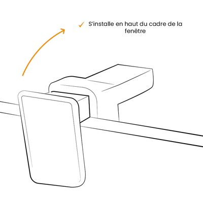 2 Supports Clic, Sans Perçage, pour Tringle à  Rideau et Voilage, Transparent, Crochets Modulables