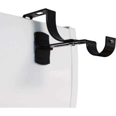 2 Supports de Tringle à  Rideaux, Sans Perçage, Noir, Diamètre 28 mm, pour Coffre de Volet Roulant