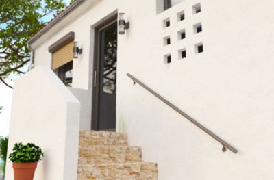 2 supports muraux + fixations pour rampe d’escalier gris 7039 Alumin'home