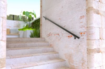 2 supports muraux + fixations pour rampe d’escalier noir Alumin'home