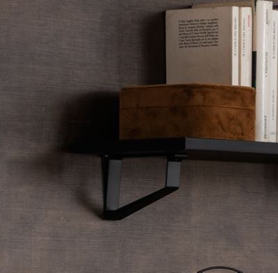2 supports pour étagère Oderzo noir mat