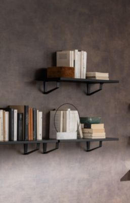 2 supports pour étagère Oderzo noir mat