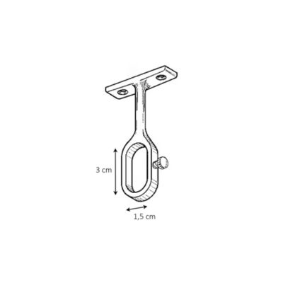 2 supports pour tingle de penderie ovale 3 x 1,5 cm