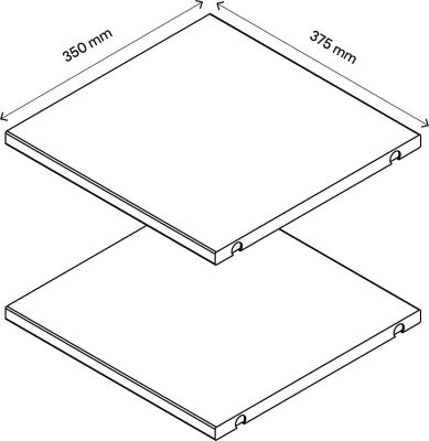 2 tablettes blanches GoodHome Atomia L. 33,9 x P. 33,2 cm