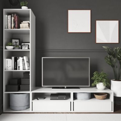 2 tablettes blanches GoodHome Atomia L. 46,4 x P. 43,2 cm