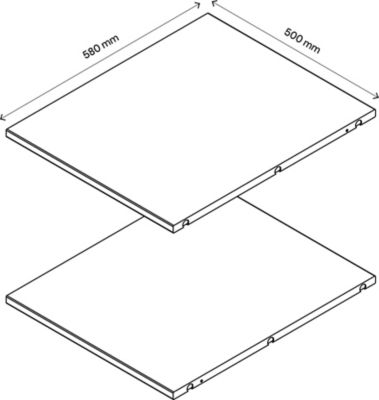 2 tablettes blanches GoodHome Atomia L. 46,4 x P. 56,2 cm