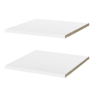 2 tablettes blanches pour caisson d'angle Atomia L. 41,2 x P. 43,2 x Ep. 1,8 cm